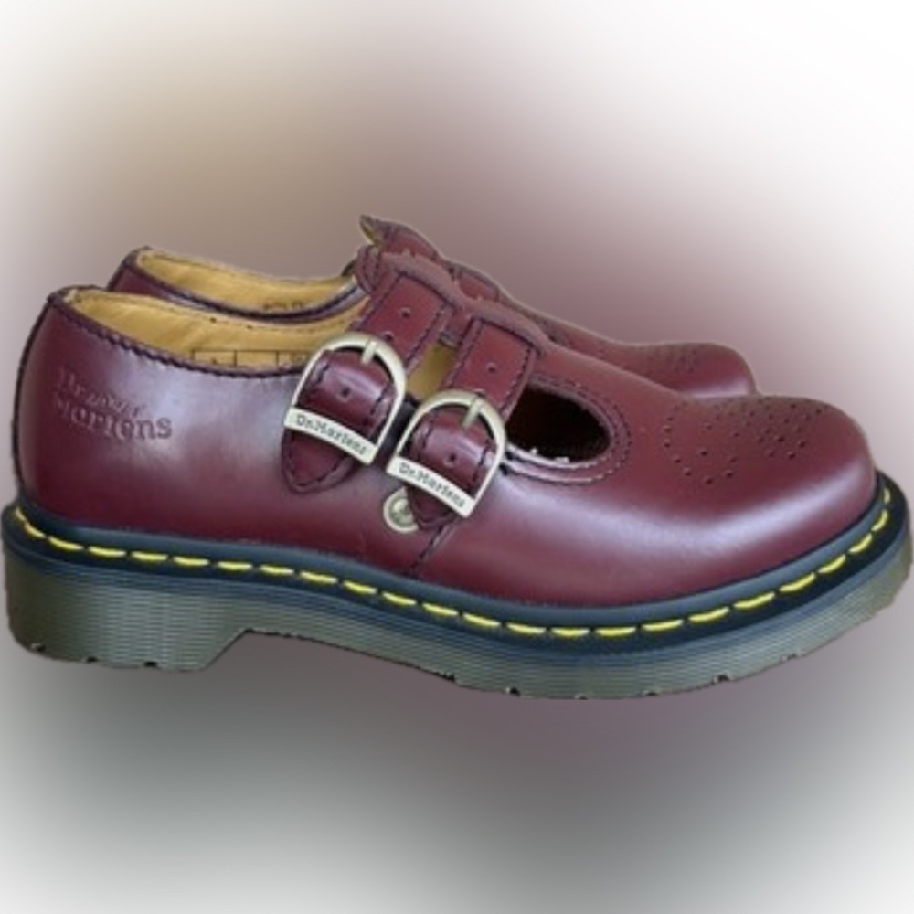 Dr. Martens Red Maroon Mary Jane’s buckle size 10 women’s 8065 20159